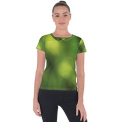 Green Vibrant Abstract No3 Short Sleeve Sports Top  by DimitriosArt