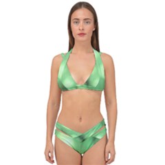 Green Vibrant Abstract No4 Double Strap Halter Bikini Set by DimitriosArt