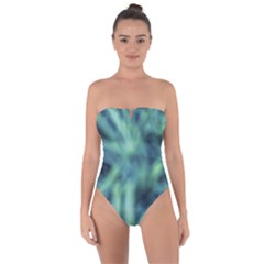 Blue Abstract Stars Tie Back One Piece Swimsuit