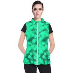 Light Reflections Abstract No10 Green Women s Puffer Vest by DimitriosArt