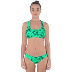 Light Reflections Abstract No10 Green Cross Back Hipster Bikini Set by DimitriosArt