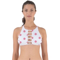 Lips Bubblegum Pattern Perfectly Cut Out Bikini Top by Littlebird