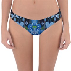 Rare Excotic Blue Flowers In The Forest Of Calm And Peace Reversible Hipster Bikini Bottoms by pepitasart