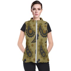 Floral Pattern Paisley Style Paisley Print  Doodle Background Women s Puffer Vest by Eskimos