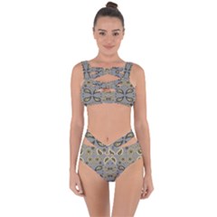 Floral Folk Damask Pattern Fantasy Flowers Floral Geometric Fantasy Bandaged Up Bikini Set  by Eskimos