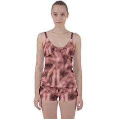 Rose Abstract Stars Tie Front Two Piece Tankini by DimitriosArt