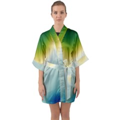 Gradientcolors Half Sleeve Satin Kimono  by Sparkle