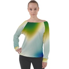 Gradientcolors Off Shoulder Long Sleeve Velour Top by Sparkle