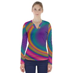 Gradientcolors V-neck Long Sleeve Top by Sparkle