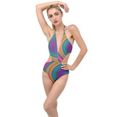 Gradientcolors Plunging Cut Out Swimsuit by Sparkle