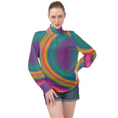 Gradientcolors High Neck Long Sleeve Chiffon Top by Sparkle