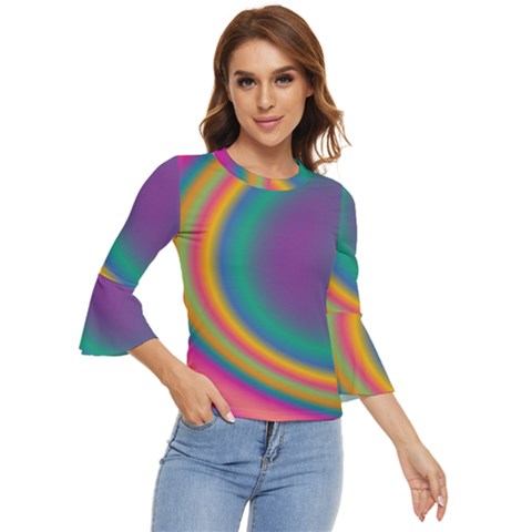 Gradientcolors Bell Sleeve Top by Sparkle