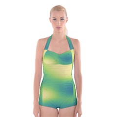 Gradientcolors Boyleg Halter Swimsuit  by Sparkle