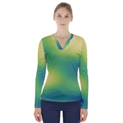 Gradientcolors V-neck Long Sleeve Top by Sparkle