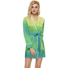 Gradientcolors Long Sleeve Satin Robe by Sparkle