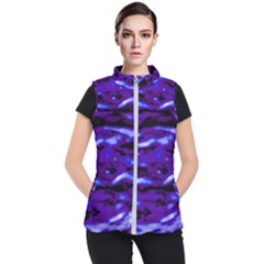 Purple  Waves Abstract Series No2 Women s Puffer Vest by DimitriosArt