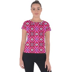 Abstract Illustration With Eyes Short Sleeve Sports Top  by SychEva