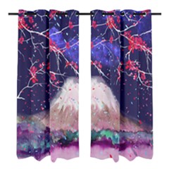 Cherry Blossoms Fuji Window Curtain (small 72 ) by flowerland