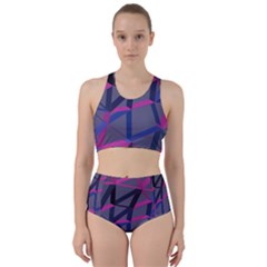 3d Lovely Geo Lines Racer Back Bikini Set by Uniqued