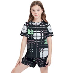 Digital Illusion Kids  Tee And Sports Shorts Set by Sparkle