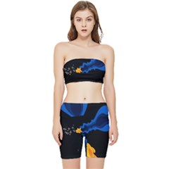 Digital Illusion Stretch Shorts And Tube Top Set by Sparkle
