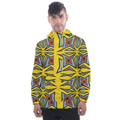 Abstract Pattern Geometric Backgrounds   Men s Front Pocket Pullover Windbreaker by Eskimos
