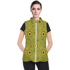 Floral Pattern Paisley Style  Women s Puffer Vest by Eskimos