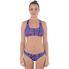3d Lovely Geo Lines Cross Back Hipster Bikini Set by Uniqued