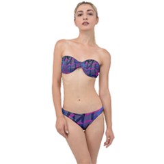 3d Lovely Geo Lines Classic Bandeau Bikini Set by Uniqued
