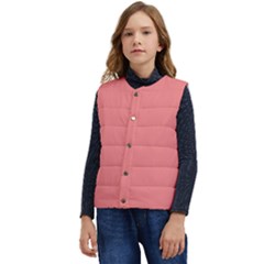 Color Light Coral Kid s Short Button Up Puffer Vest	 by Kultjers
