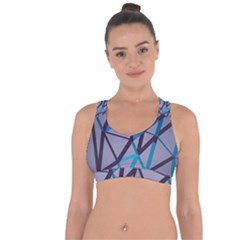 3d Lovely Geo Lines 2 Cross String Back Sports Bra by Uniqued