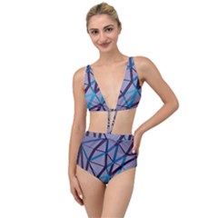 3d Lovely Geo Lines 2 Tied Up Two Piece Swimsuit by Uniqued