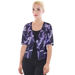 3d Lovely Geo Lines Vi Cropped Button Cardigan by Uniqued