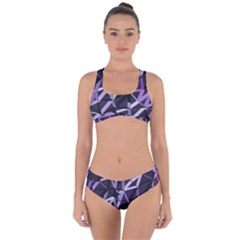 3d Lovely Geo Lines Vi Criss Cross Bikini Set by Uniqued