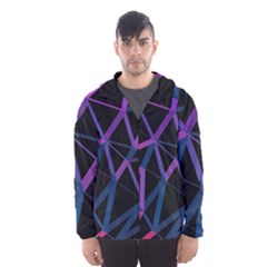 3d Lovely Geo Lines  V Men s Hooded Windbreaker by Uniqued