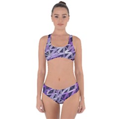 3d Lovely Geo Lines  Iv Criss Cross Bikini Set by Uniqued