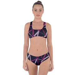 3d Lovely Geo Lines Iii Criss Cross Bikini Set by Uniqued