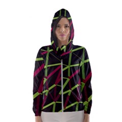 3d Lovely Geo Lines X Women s Hooded Windbreaker by Uniqued