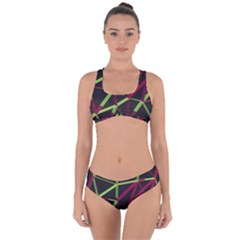 3d Lovely Geo Lines X Criss Cross Bikini Set by Uniqued