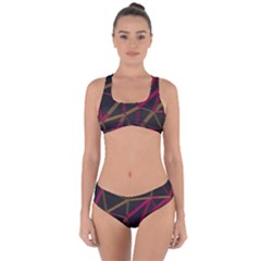 3d Lovely Geo Lines Xi Criss Cross Bikini Set by Uniqued