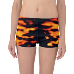 Orange Waves Abstract Series No2 Reversible Boyleg Bikini Bottoms by DimitriosArt