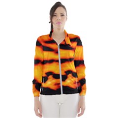 Orange Waves Abstract Series No2 Women s Windbreaker by DimitriosArt