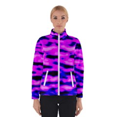 Purple  Waves Abstract Series No6 Women s Bomber Jacket by DimitriosArt