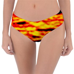 Red  Waves Abstract Series No16 Reversible Classic Bikini Bottoms by DimitriosArt