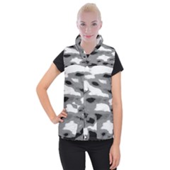 Black Waves Abstract Series No 1 Women s Button Up Vest by DimitriosArt