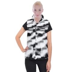 Black Waves Abstract Series No 2 Women s Button Up Vest by DimitriosArt