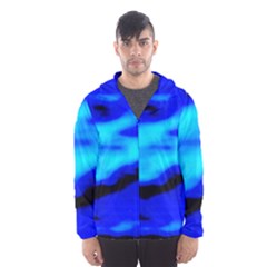 Blue Waves Abstract Series No13 Men s Hooded Windbreaker by DimitriosArt