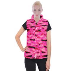 Rose  Waves Abstract Series No1 Women s Button Up Vest by DimitriosArt