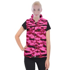 Rose  Waves Abstract Series No2 Women s Button Up Vest by DimitriosArt