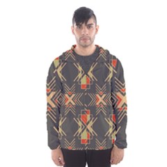 Abstract Geometric Design    Men s Hooded Windbreaker by Eskimos